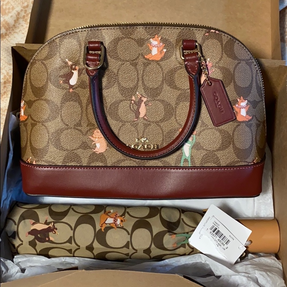 Coach Mini Sierra Satchel in Khaki/Pink & Umbrella